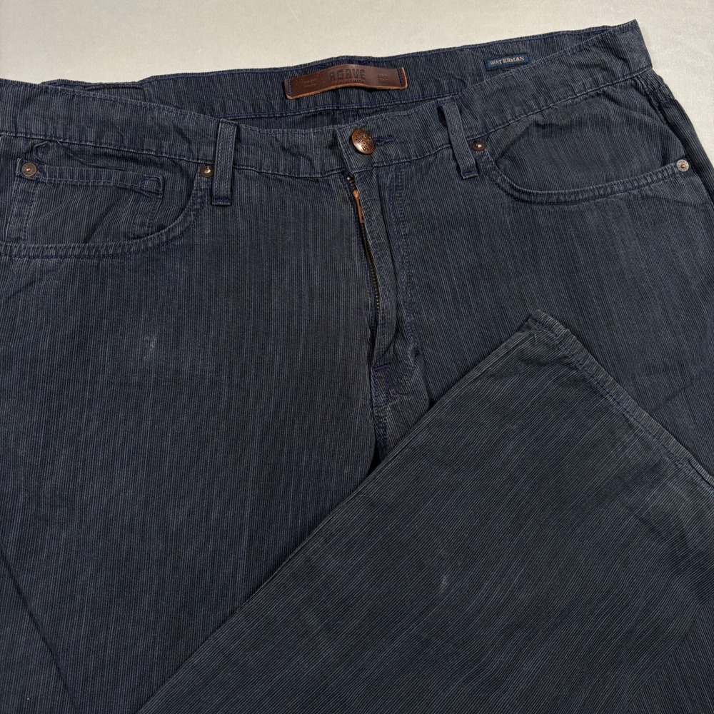 Agave Denim Waterman Pants Mens 38 Navy Relaxed Straight Textured Made in USA